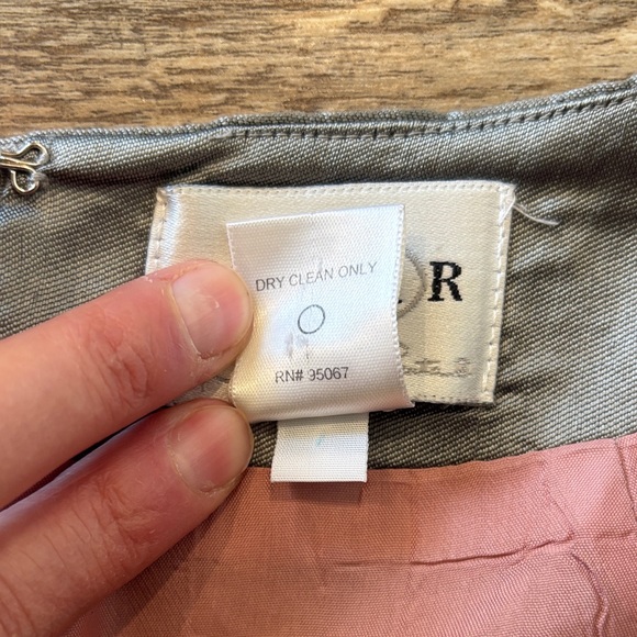 Oscar de la Renta 100% Silk Silver High-Waisted Pleated Taper Pants Size 4 VTG - Picture 4 of 14